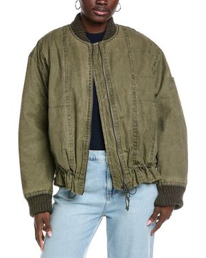 Free People We The Free Jax Washed Bomber Jacket - Green