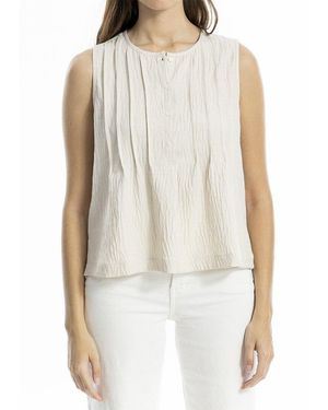 Max Studio Pleated Button-Front Blouse - White