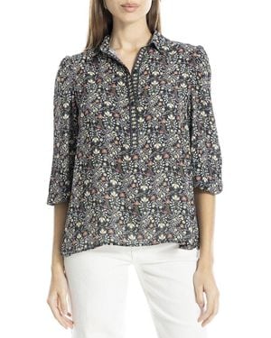 Max Studio 3/4 Sleeve Blouse - Gray