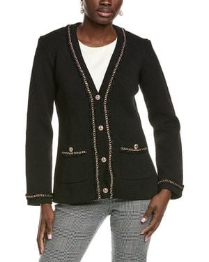 Endless Rose Chain Trim Cardigan - Black