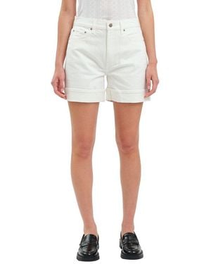 Daze Denim Easy Rider Swan Vintage Mid Rise Cuffed Short - White