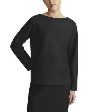 Lafayette 148 New York Bateau Neck Top - Black