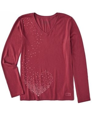 Life Is Good. Crusher V-Neck T-Shirt - Red