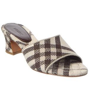 Burberry Check Sloane Cotton Sandal - Natural