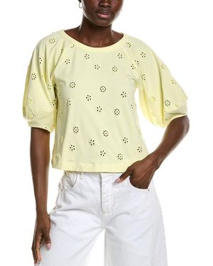 Free People Jessie Eyelet T-Shirt - Metallic
