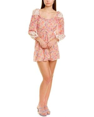 Moonsea Floral Mini Dress - Red