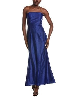 Rene Ruiz Strapless Tea Length Midi Dress - Blue