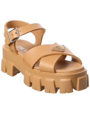 Prada Monolith Rubber Sandal - Natural