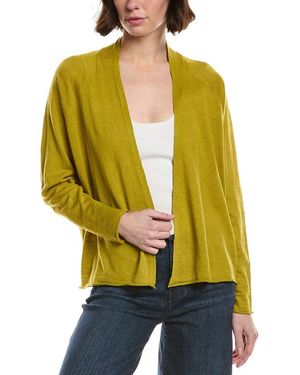 Eileen Fisher Raglan Sleeve Linen-Blend Cardigan - Yellow