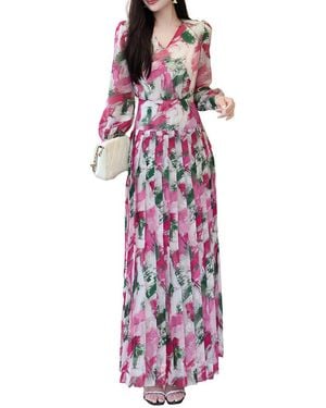 BURRYCO Long Sleeve Maxi Dress - Purple