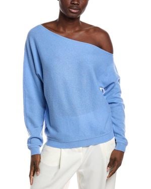 Minnie Rose Off-The-Shoulder Cashmere Sweater - Blue