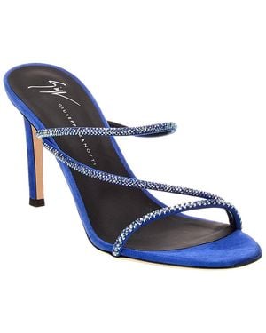 Giuseppe Zanotti Basic 85 Suede Sandal - Blue