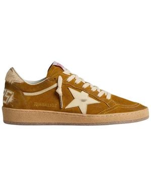Golden Goose Ball Star Suede Trainer - Brown
