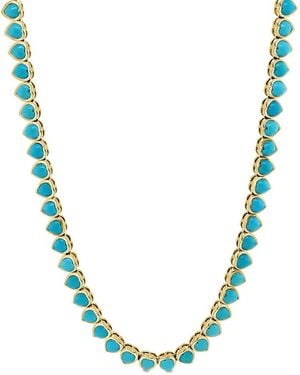 Sabrina Designs 14k 13.60 Ct. Tw. Turquoise Tennis Necklace - Blue