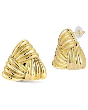 Glaze Jewelry Plated Vintage-Inspired Triangular Stud Earrings - Metallic
