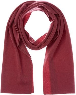 Sofiacashmere Sofiacashmere Full Needle Rib Wool & Cashmere-Blend Scarf - Red