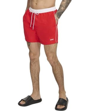 DKNY Modern Euro Swim Trunk - Red