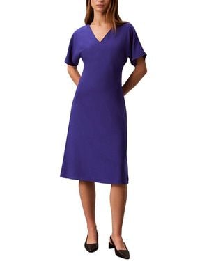 Calvin Klein Crepe Midi Dress - Blue