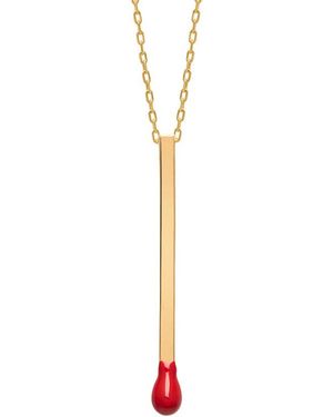 Gabi Rielle 14k Over Silver Enamel Matchstick Necklace - White