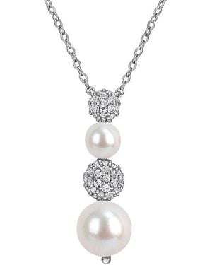 Rina Limor 0.59 Ct. Tw. Gemstone & 5-8.5Mm Pearl Pendant - White