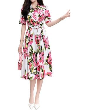 BURRYCO Short Sleeve Shirtdress - Red