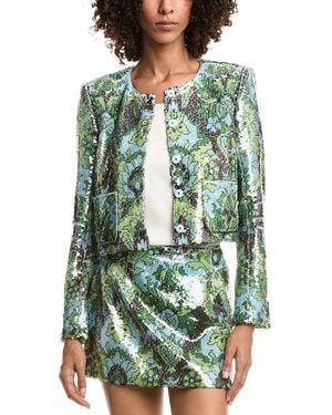 Cinq À Sept Sequin Damask Aspen Jacket - Green