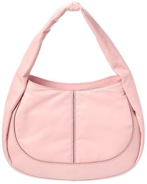 Tod's Logo Leather Hobo Bag - Pink