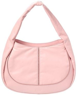Tod's Logo Leather Hobo Bag - Pink