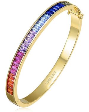 Rachel Glauber 14K Plated Cz Bangle - Blue