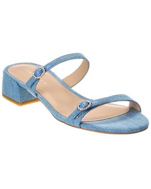 Stuart Weitzman Ginger Xtal Block 35 Denim Sandal - Blue