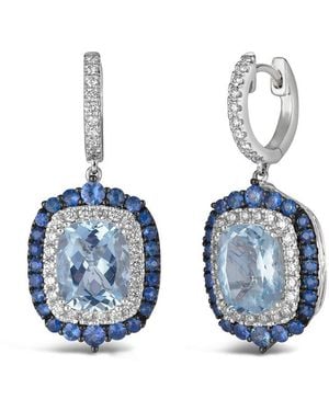 Le Vian Platinum 7.07 Ct. Tw. Diamond & Gemstone Drop Earrings - Blue