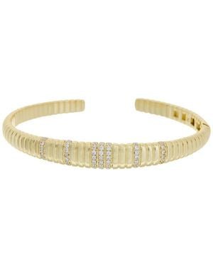 Juvell 18K Plated Cz Bangle Bracelet - Metallic
