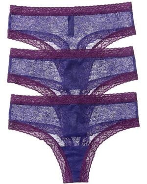 Natori 3Pk Escape Thong - Purple