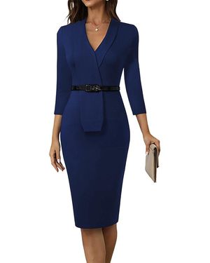Vincent Sheath Dress - Blue