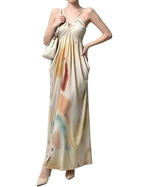 Linda Charm Sleeveless Maxi Dress - Natural