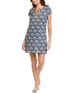 HIHO Rachel Linen Shift Dress - Blue