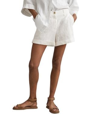 Reiss Demi Garment Dyed Linen Short - White