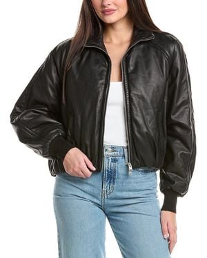 AllSaints Rowan Leather Bomber Jacket - Black