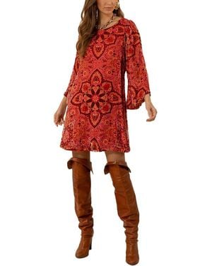Hale Bob Alora Silk-Blend Mini Dress - Red