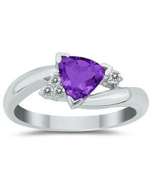 Gem Spark 14K 0.78 Ct. Tw. Diamond & Amethyst Ring - Multicolour
