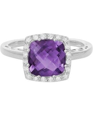 Diamond Select Cuts 14K Diamond .10 Ct. & 1.91 Ct. Amethyst Ring - Purple