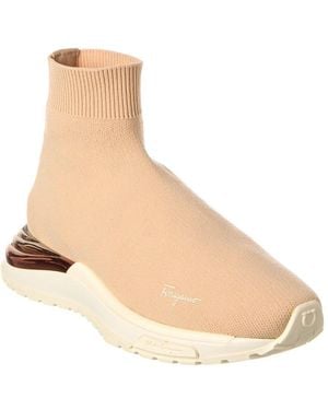 Ferragamo Ninette Knit Sock Sneaker - Natural