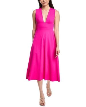 Susana Monaco Low Neck Tank Flared Midi Dress - Pink