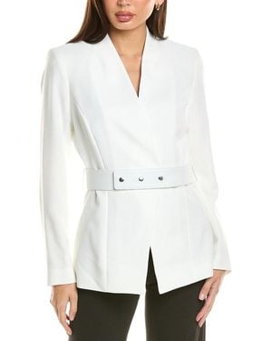 Tahari Crepe Jacket - White