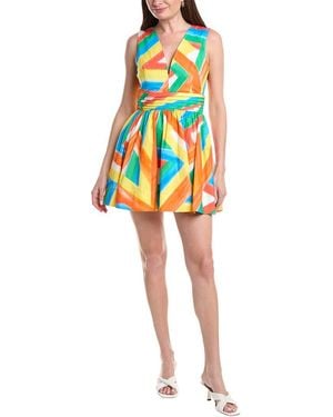 MILLY Nikki Stripe Poplin Mini Dress - Red