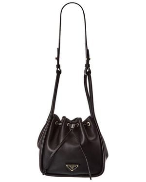 Prada Darling Mini Leather Bucket Bag - Black