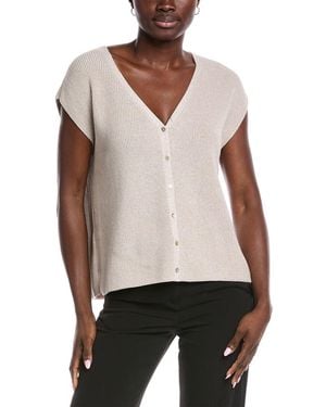 Eileen Fisher V-Neck Vest - White