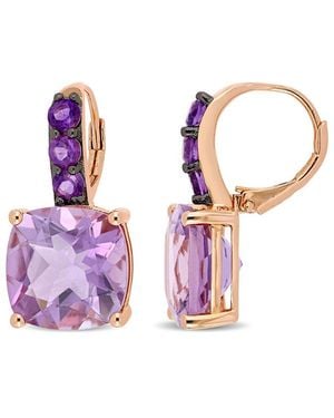 Rina Limor Rose Gold Vermeil 15.46 Ct. Tw. Gemstone Earrings - Pink