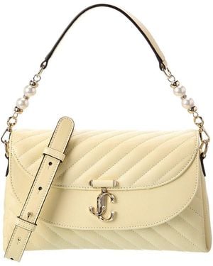Jimmy Choo Avn Curve Top Handle Leather Shoulder Bag - Metallic