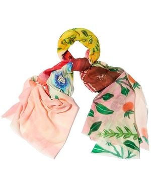 Saachi Patchwork Printed Scarf - Green